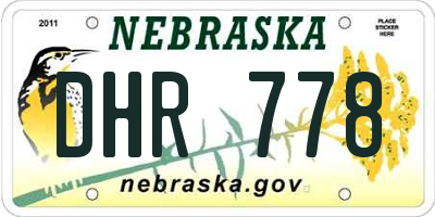 NE license plate DHR778