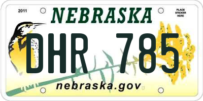 NE license plate DHR785