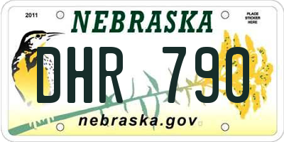 NE license plate DHR790