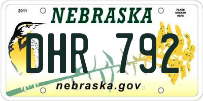 NE license plate DHR792
