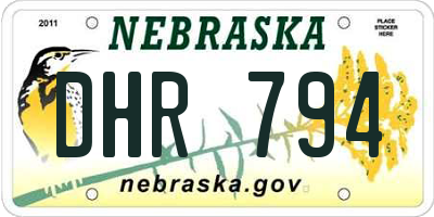 NE license plate DHR794