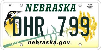 NE license plate DHR799