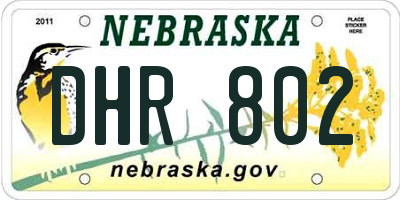 NE license plate DHR802