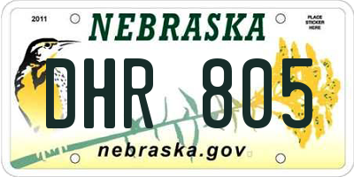 NE license plate DHR805