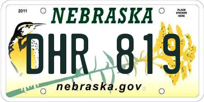 NE license plate DHR819