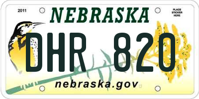 NE license plate DHR820