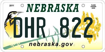 NE license plate DHR822