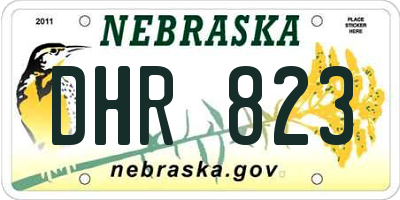 NE license plate DHR823