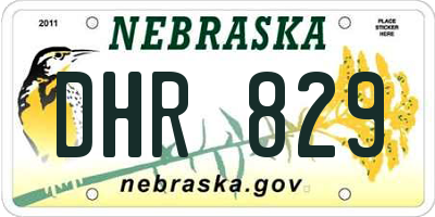 NE license plate DHR829