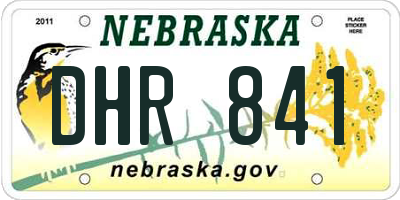 NE license plate DHR841