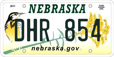NE license plate DHR854