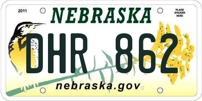 NE license plate DHR862