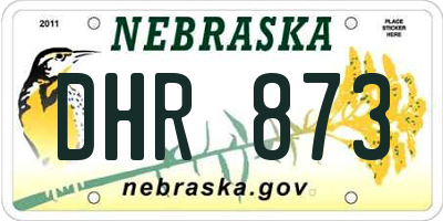 NE license plate DHR873