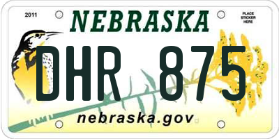 NE license plate DHR875