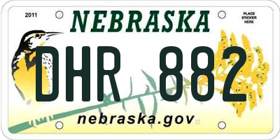 NE license plate DHR882