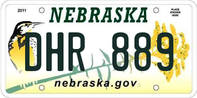 NE license plate DHR889