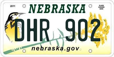 NE license plate DHR902