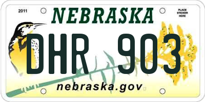 NE license plate DHR903