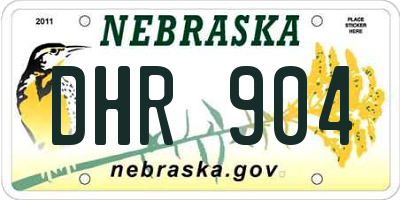 NE license plate DHR904