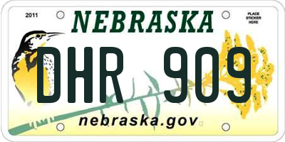 NE license plate DHR909