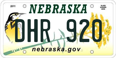 NE license plate DHR920