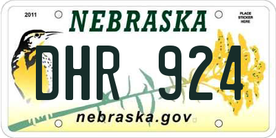 NE license plate DHR924