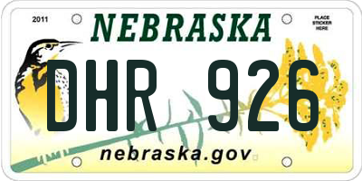 NE license plate DHR926