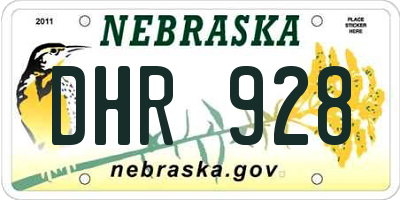NE license plate DHR928