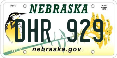 NE license plate DHR929