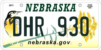 NE license plate DHR930