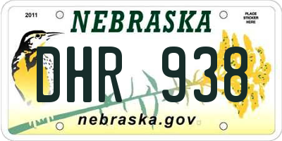 NE license plate DHR938
