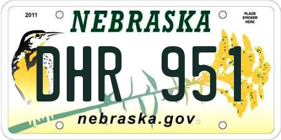 NE license plate DHR951