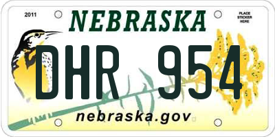 NE license plate DHR954