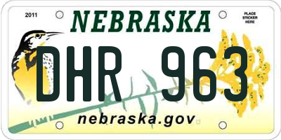 NE license plate DHR963