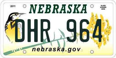 NE license plate DHR964