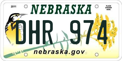 NE license plate DHR974