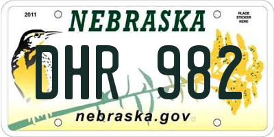 NE license plate DHR982