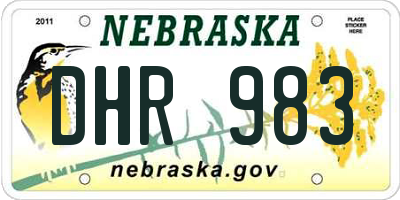 NE license plate DHR983