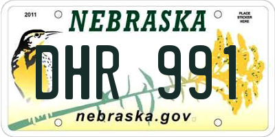 NE license plate DHR991