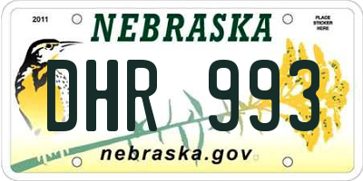NE license plate DHR993