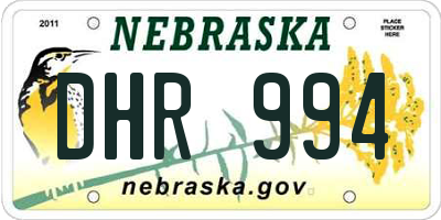 NE license plate DHR994
