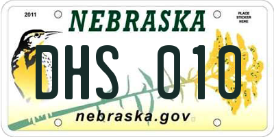 NE license plate DHS010