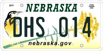 NE license plate DHS014
