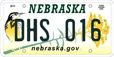 NE license plate DHS016