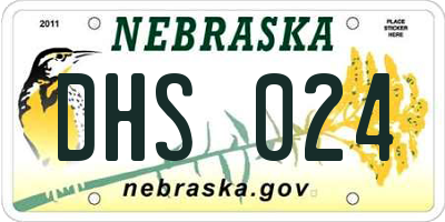 NE license plate DHS024