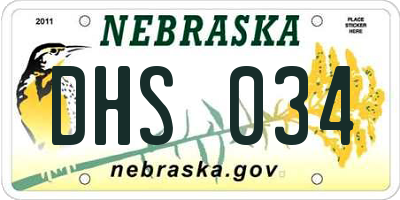 NE license plate DHS034