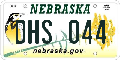 NE license plate DHS044