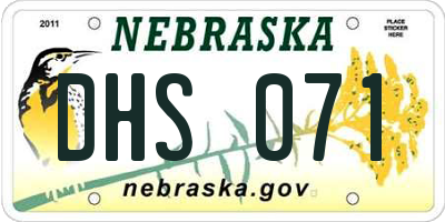 NE license plate DHS071