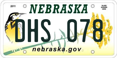 NE license plate DHS078