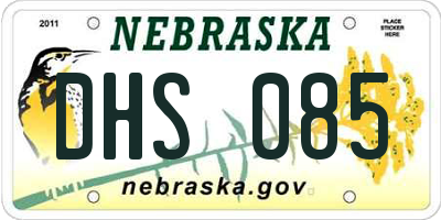 NE license plate DHS085